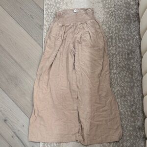 Elegant Beige Wide-Leg Women's Pants